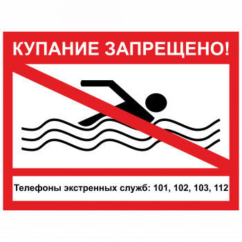 ЗБВ-27 Знак "Купание запрещено"
