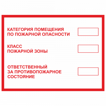 ТКП-05 Табличка "Категория помещения"